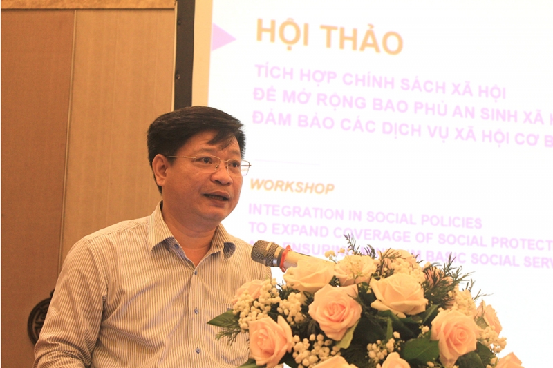 TS. Bùi Tôn Hiến, Viện trưởng Viện Khoa học Lao động và Xã hội phát biểu khai mạc Hội thảo