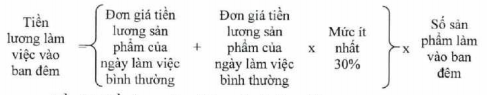 cách tính tiền lương làm thêm giờ vào ban đêm