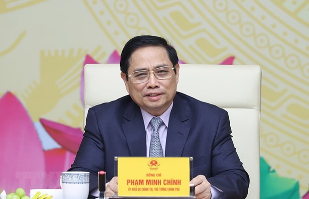 Thủ tướng Phạm Minh Chính phát biểu động viên các nhà giáo. (Ảnh: Dương Giang/TTXVN)