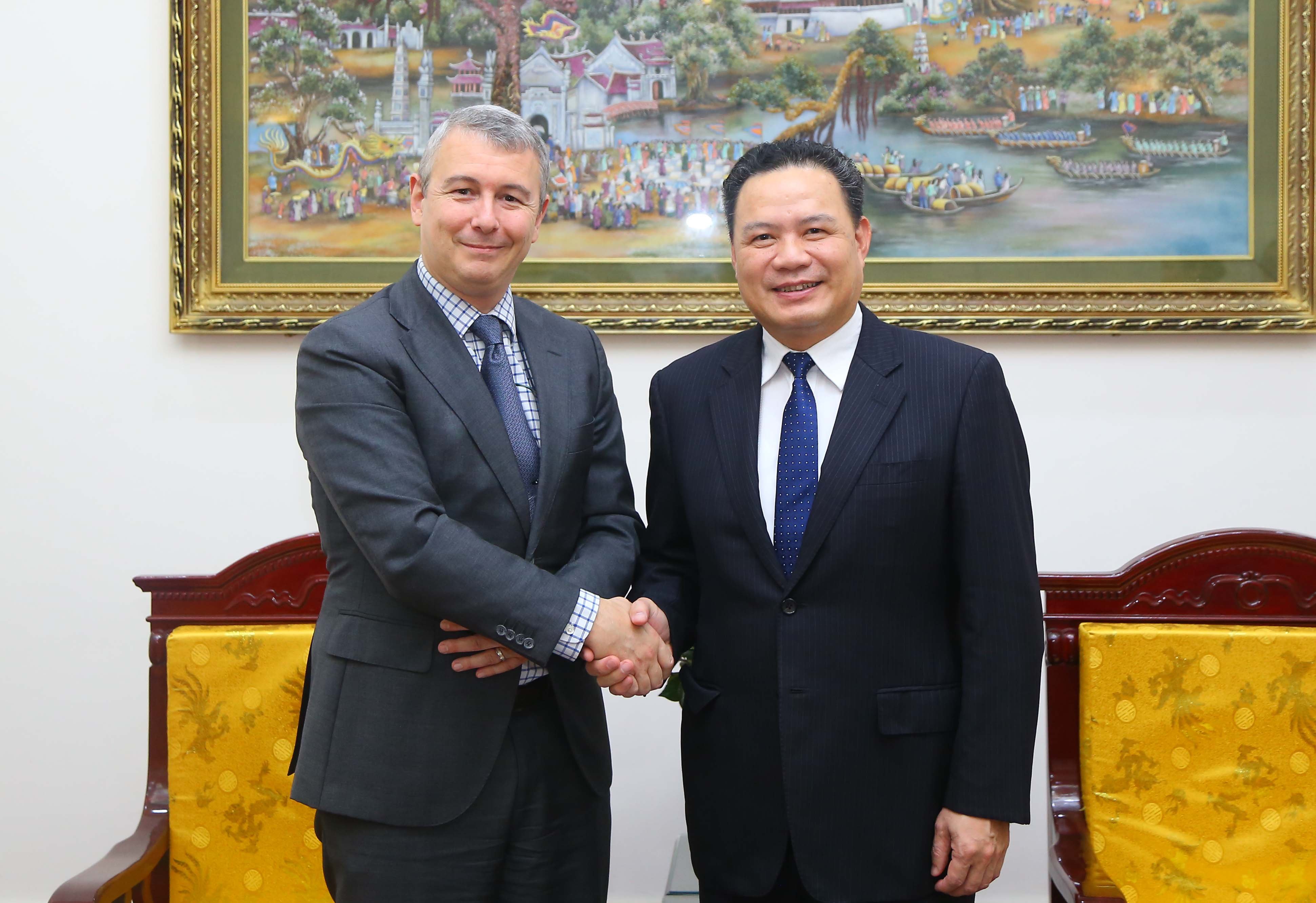 Thứ trưởng Lê Văn Thanh tiếp Đại sứ Bỉ