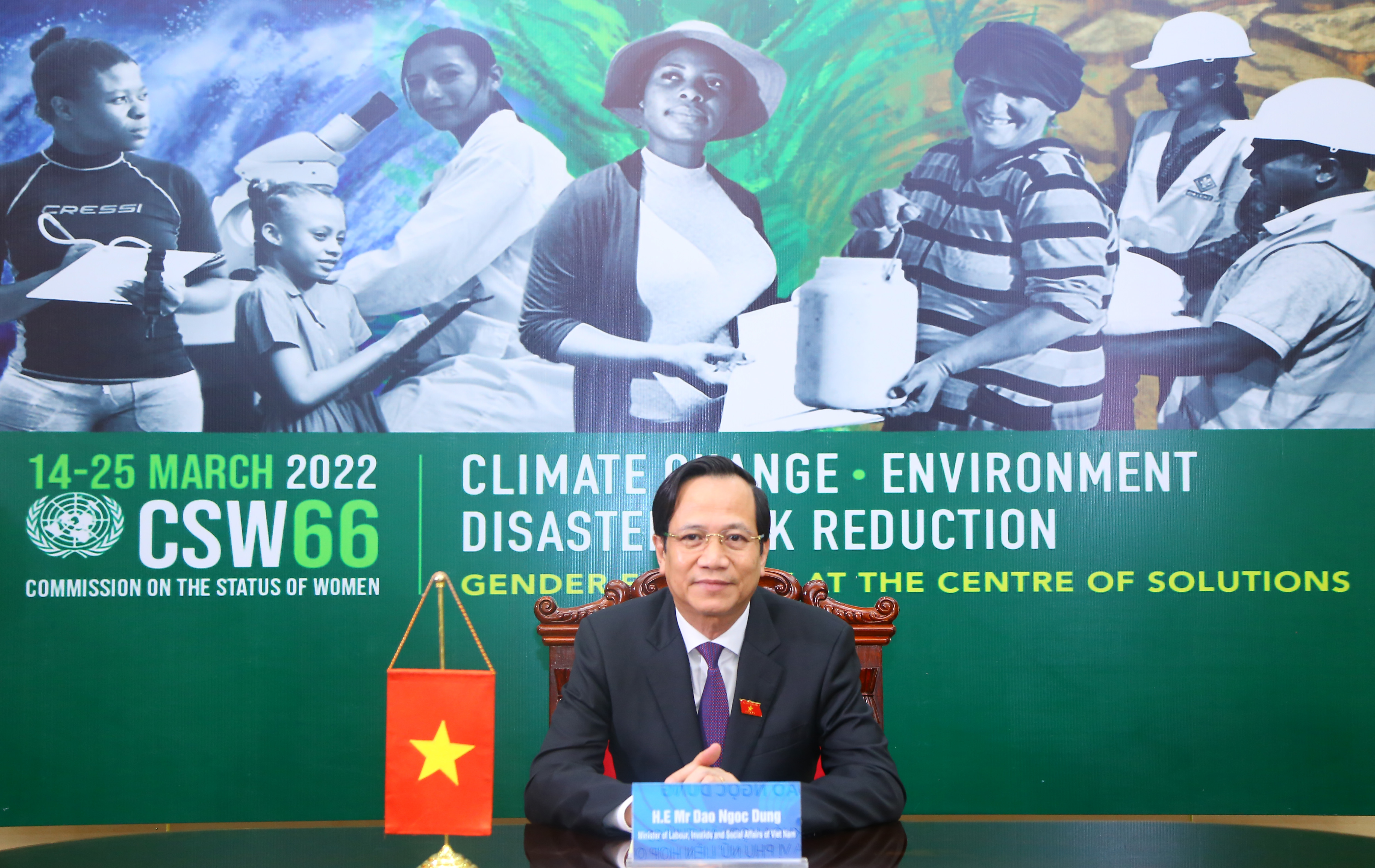 Việt Nam luôn coi trọng và cam kết trong ứng phó với biến đổi khí hậu và đạt được bình đẳng, trao quyền cho phụ nữ và trẻ em gái