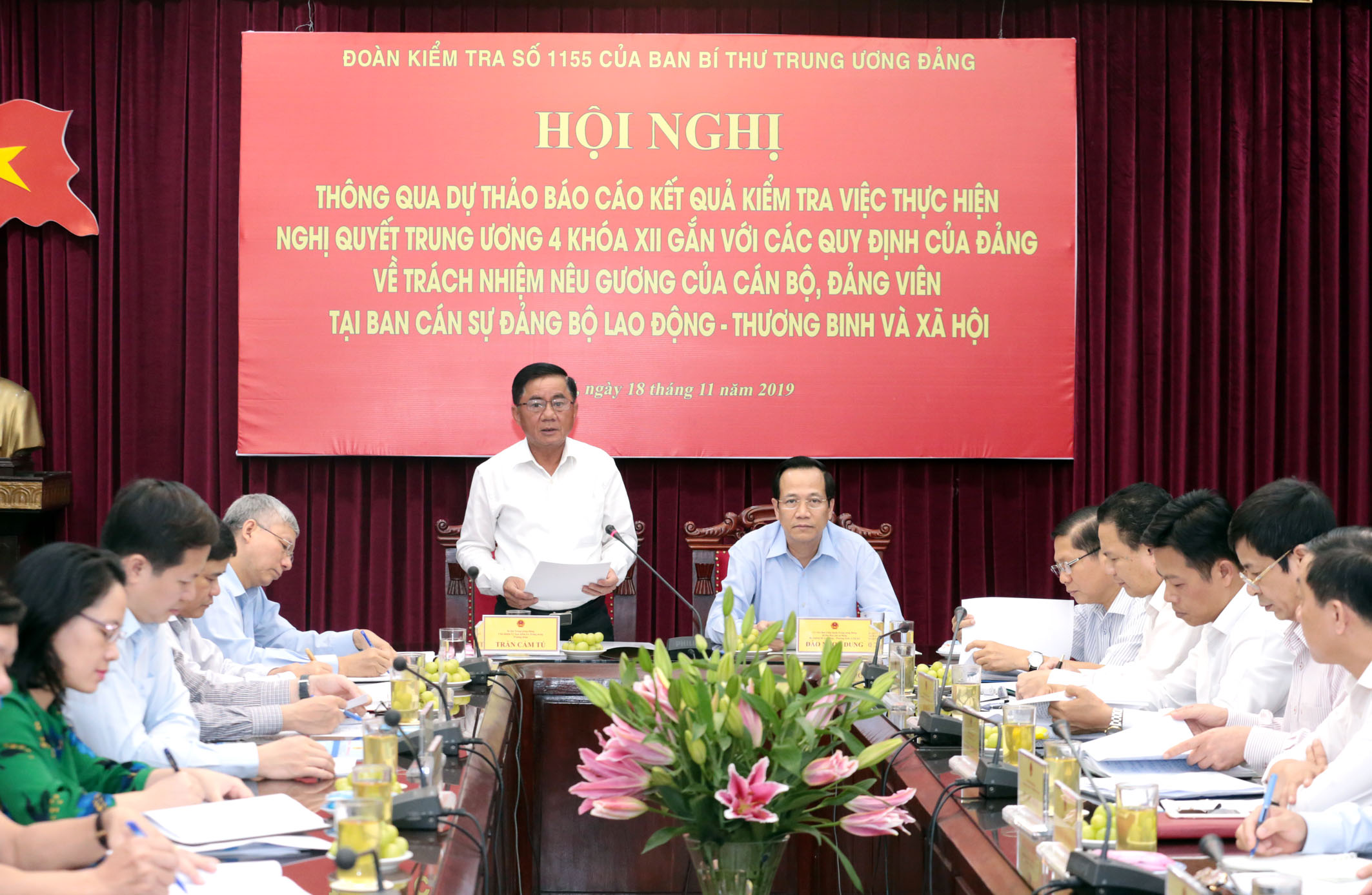 Đoàn kiểm tra số 1155 của Ban Bí thư thông qua dự thảo báo cáo kết quả kiểm tra đối với Ban cán sự đảng Bộ LĐ-TBXH về việc thực hiện Nghị quyết Trung ương 4 khoá XII gắn với các quy định về trách nhiệm nêu gương